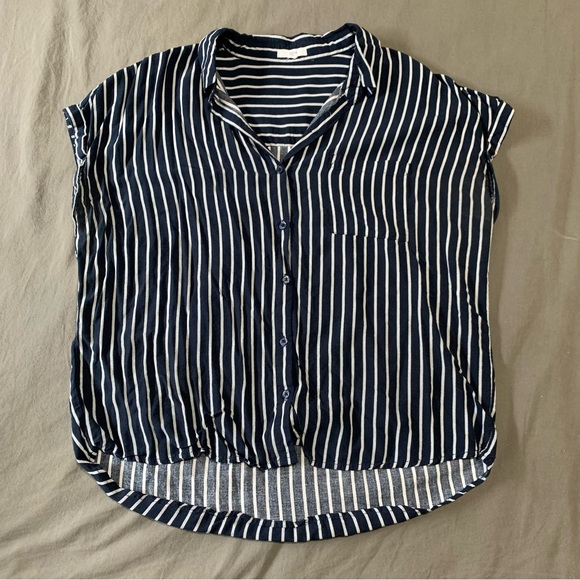 Striped button up blouse - Picture 1 of 5